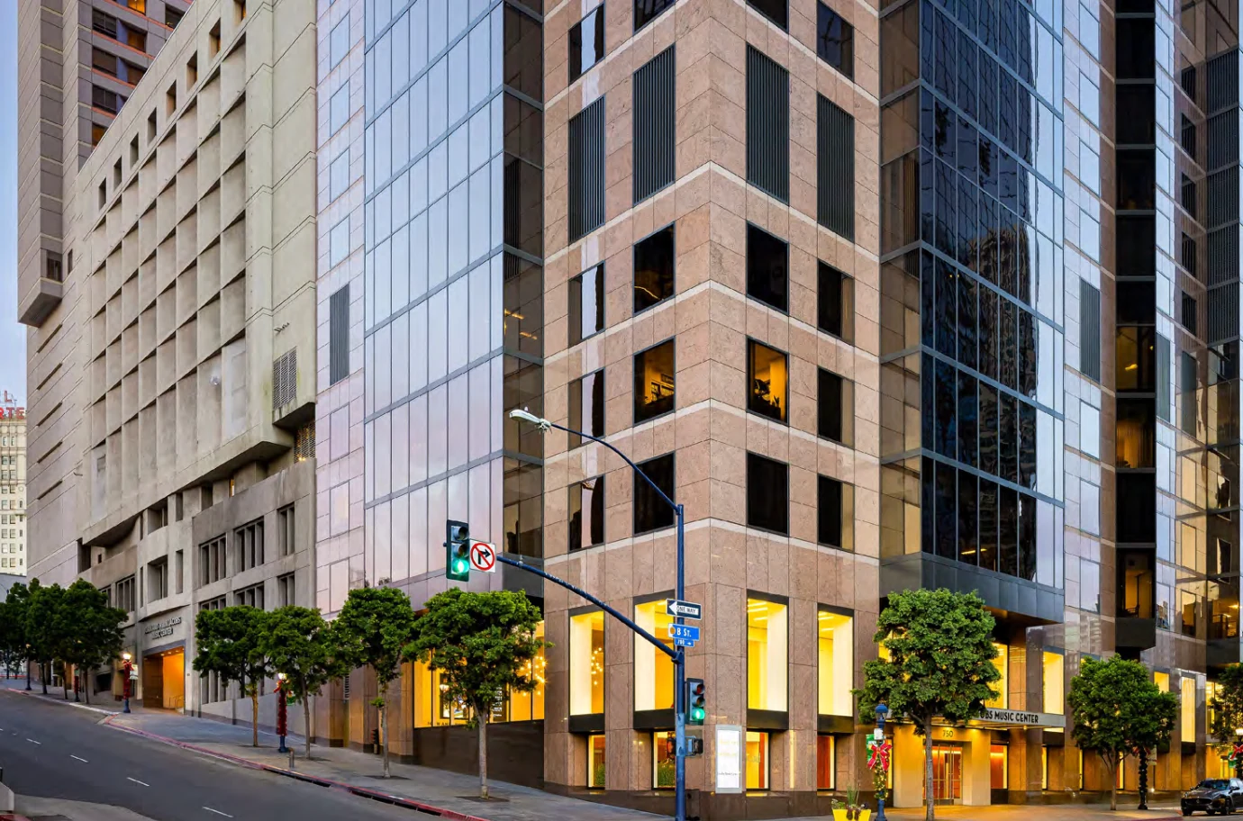 Exterior of Symphony Towers in downtown San Diego